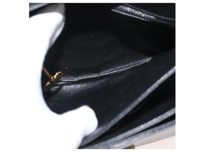 Céline Bolsa de Ombro CELINE em Couro Preto com Detalhes Dourados Auth 178275 - vista 22