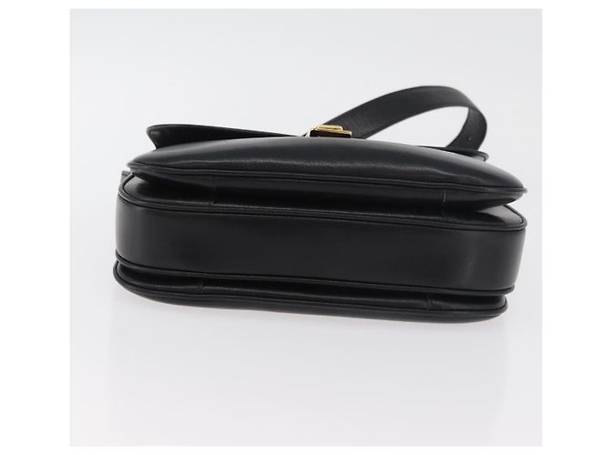 Céline Bolsa de Ombro CELINE em Couro Preto com Detalhes Dourados Auth 178275 - vista 5