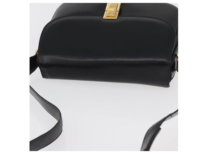 Céline Bolsa de Ombro CELINE em Couro Preto com Detalhes Dourados Auth 178275 - vista 6