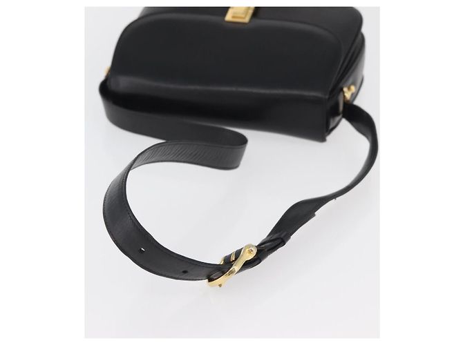 Céline Bolsa de Ombro CELINE em Couro Preto com Detalhes Dourados Auth 178275 - vista 7