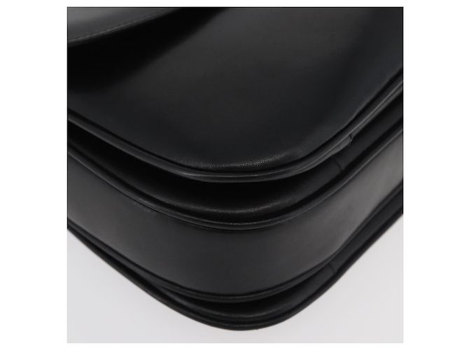 Céline Bolsa de Ombro CELINE em Couro Preto com Detalhes Dourados Auth 178275 - vista 9