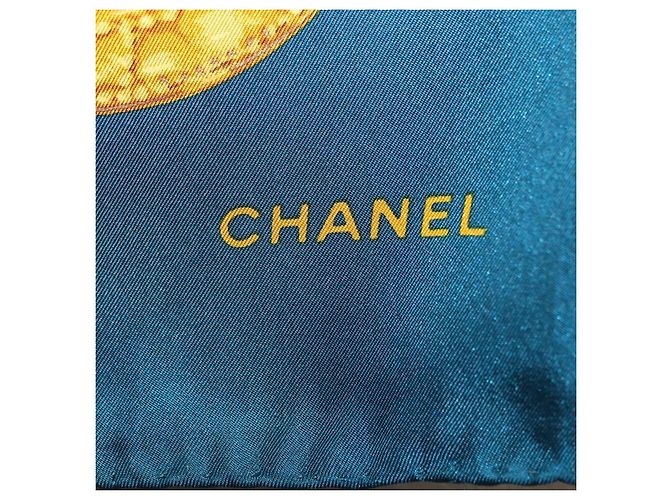 CHANEL Seidentuch Ketten-Accessoire-Muster Blau CC Authentisch am11561A - Ansicht 11