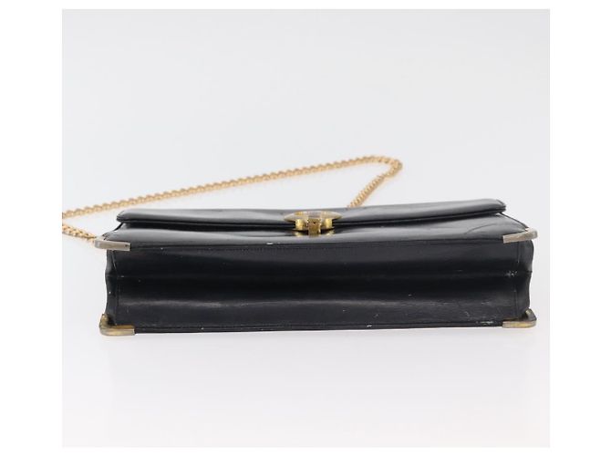 Borsa a Spalla con Catena Christian Dior in Pelle Blu Navy e Oro Auth bs35041 D'oro - vista 10