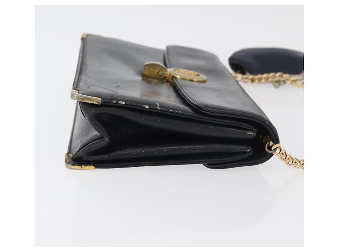 Borsa a Spalla con Catena Christian Dior in Pelle Blu Navy e Oro Auth bs35041 D'oro - vista 4