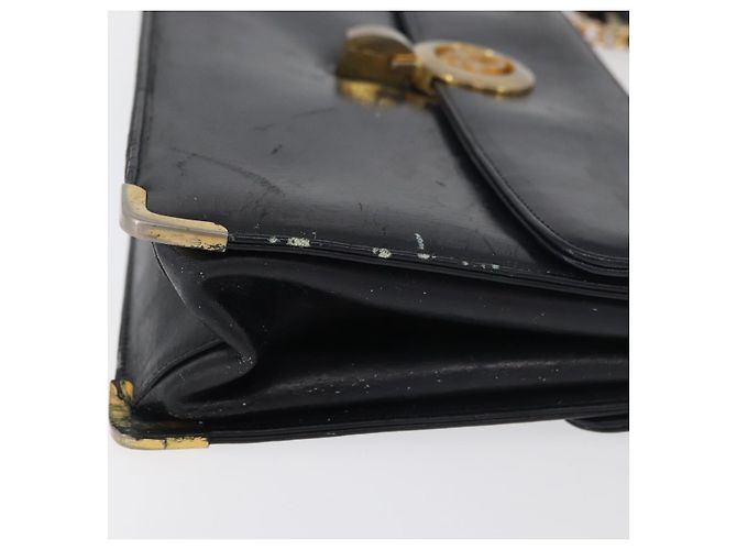 Borsa a Spalla con Catena Christian Dior in Pelle Blu Navy e Oro Auth bs35041 D'oro - vista 5