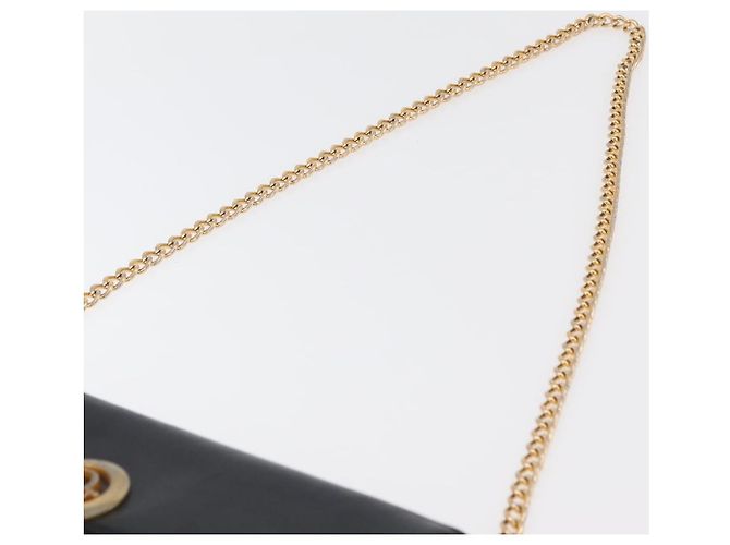 Borsa a Spalla con Catena Christian Dior in Pelle Blu Navy e Oro Auth bs35041 D'oro - vista 9