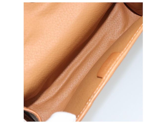 Céline Pochette CELINE Macadam Canvas PVC Cuero Marrón Oro Auth 177871A Castaño Dorado - vista 11