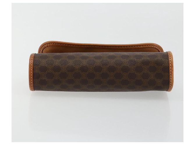 Céline Pochette CELINE Macadam Canvas PVC Cuero Marrón Oro Auth 177871A Castaño Dorado - vista 6