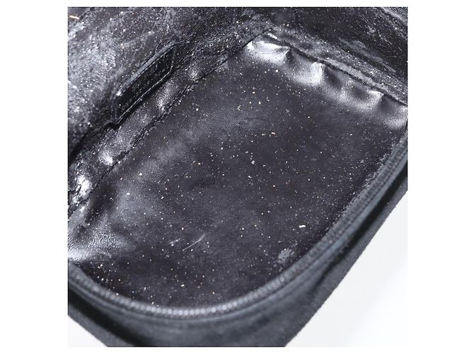 GUCCI Horsebit Vanity Tasche Wildleder Schwarz Silber 032 1705 0141 Auth bs34967 - Ansicht 11