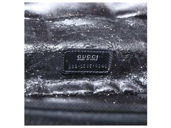 GUCCI Horsebit Vanity Tasche Wildleder Schwarz Silber 032 1705 0141 Auth bs34967 - Ansicht 12