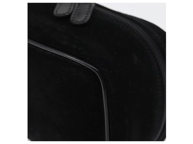 GUCCI Horsebit Vanity Tasche Wildleder Schwarz Silber 032 1705 0141 Auth bs34967 - Ansicht 14