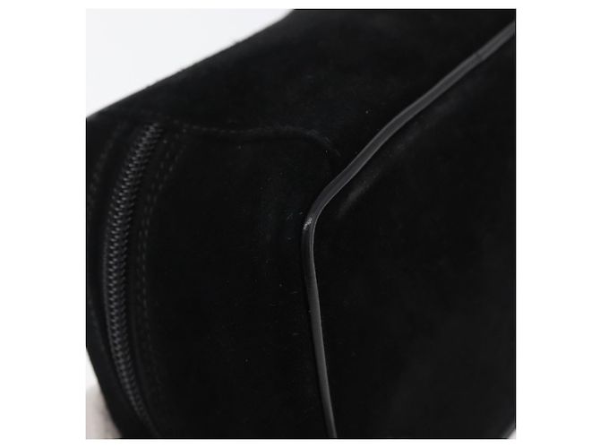 GUCCI Horsebit Vanity Tasche Wildleder Schwarz Silber 032 1705 0141 Auth bs34967 - Ansicht 15