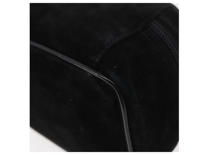 GUCCI Horsebit Vanity Tasche Wildleder Schwarz Silber 032 1705 0141 Auth bs34967 - Ansicht 16