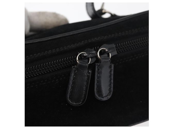 GUCCI Horsebit Vanity Tasche Wildleder Schwarz Silber 032 1705 0141 Auth bs34967 - Ansicht 17