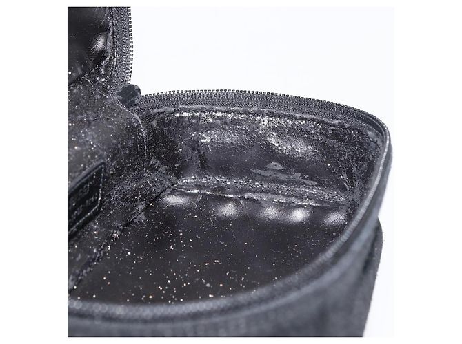 GUCCI Horsebit Vanity Tasche Wildleder Schwarz Silber 032 1705 0141 Auth bs34967 - Ansicht 18