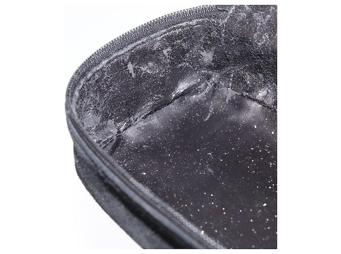 GUCCI Horsebit Vanity Tasche Wildleder Schwarz Silber 032 1705 0141 Auth bs34967 - Ansicht 19
