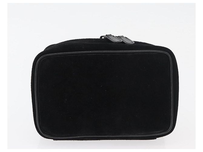 GUCCI Horsebit Vanity Tasche Wildleder Schwarz Silber 032 1705 0141 Auth bs34967 - Ansicht 5