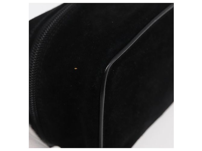 GUCCI Horsebit Vanity Tasche Wildleder Schwarz Silber 032 1705 0141 Auth bs34967 - Ansicht 9