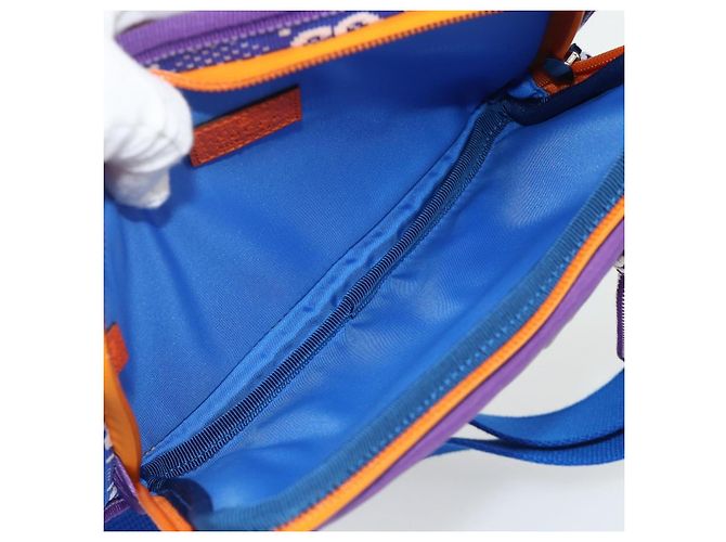 Borsa a tracolla GUCCI Nylon Viola Argento 752102 Auth ka4239A Porpora - vista 11