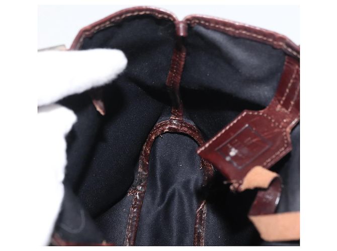 Borsa a Mano FENDI Zucca Canvas Nero Marrone Auth bs34584 - vista 19