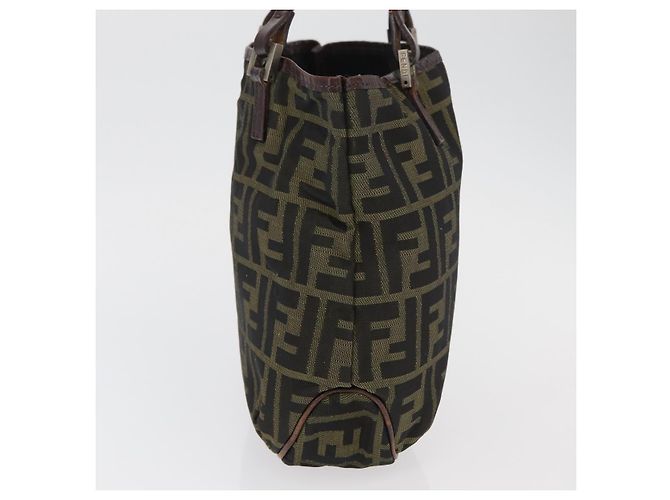 Borsa a Mano FENDI Zucca Canvas Nero Marrone Auth bs34584 - vista 4