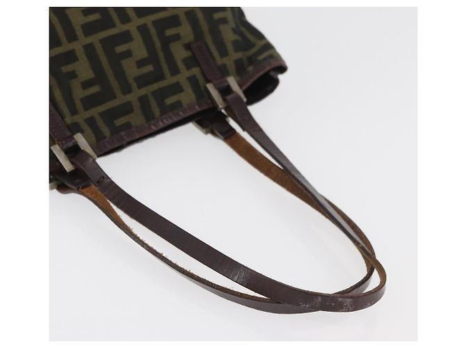 Borsa a Mano FENDI Zucca Canvas Nero Marrone Auth bs34584 - vista 7