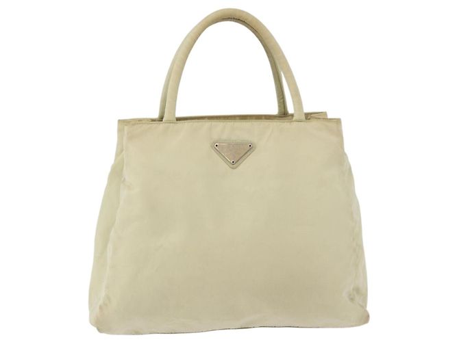 PRADA Handtasche Nylon Beige Silber Auth bs34795 - Ansicht 13
