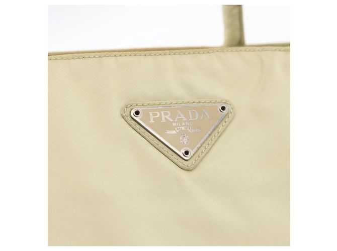 PRADA Handtasche Nylon Beige Silber Auth bs34795 - Ansicht 18
