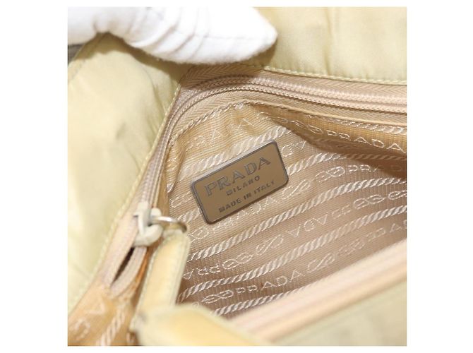 PRADA Handtasche Nylon Beige Silber Auth bs34795 - Ansicht 19