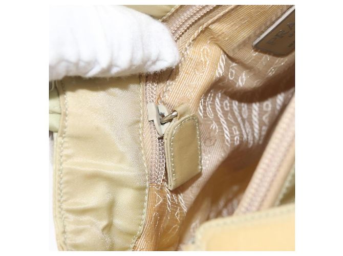 PRADA Handtasche Nylon Beige Silber Auth bs34795 - Ansicht 26