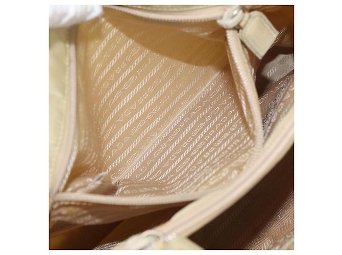PRADA Handtasche Nylon Beige Silber Auth bs34795 - Ansicht 27