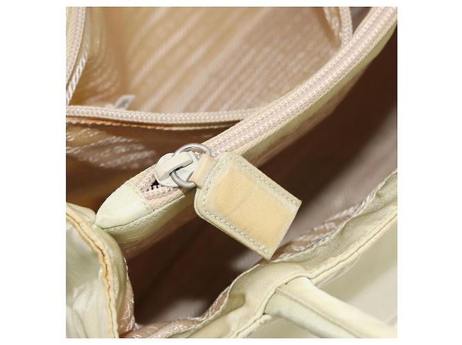 PRADA Handtasche Nylon Beige Silber Auth bs34795 - Ansicht 28