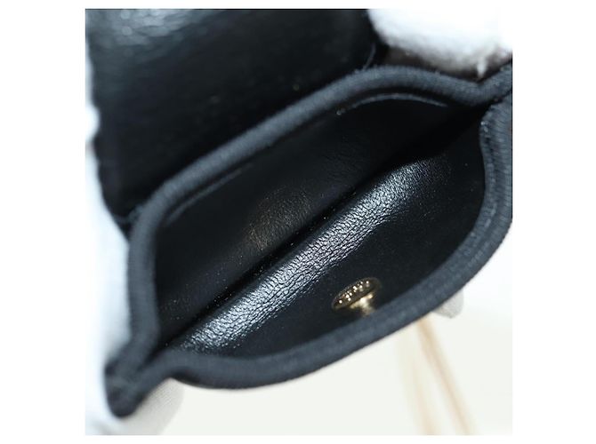 FENDI Picobucket Funda para AirPods Bolso de Cuello en Satén Negro Oro Auth 178091M Dorado - Ansicht 11