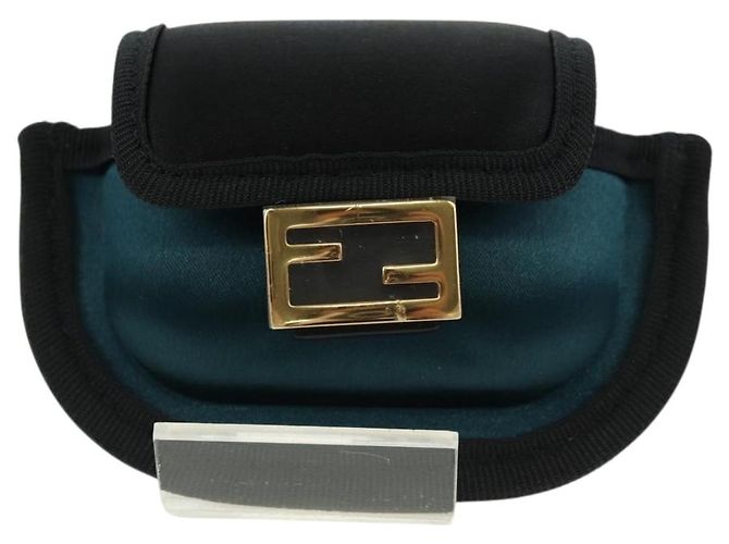 FENDI Picobucket Funda para AirPods Bolso de Cuello en Satén Negro Oro Auth 178091M Dorado - Ansicht 13