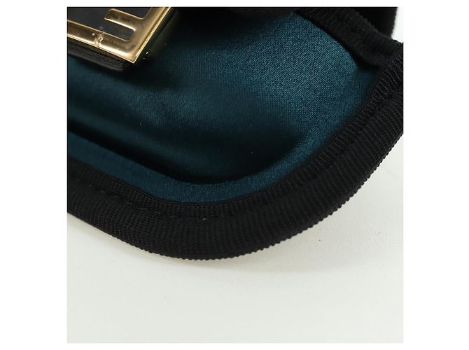 FENDI Picobucket Funda para AirPods Bolso de Cuello en Satén Negro Oro Auth 178091M Dorado - Ansicht 16