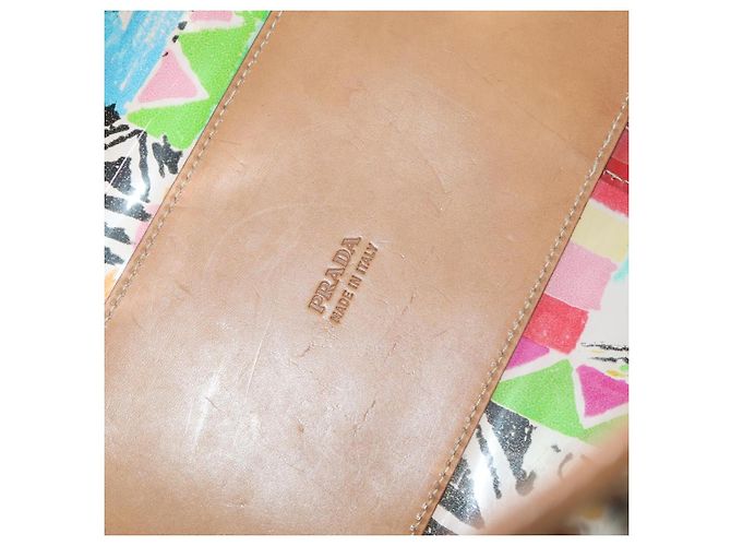 PRADA Handtasche aus Vinyl Multicolour Silber Auth YKZ1299A Mehrfarben - Ansicht 10