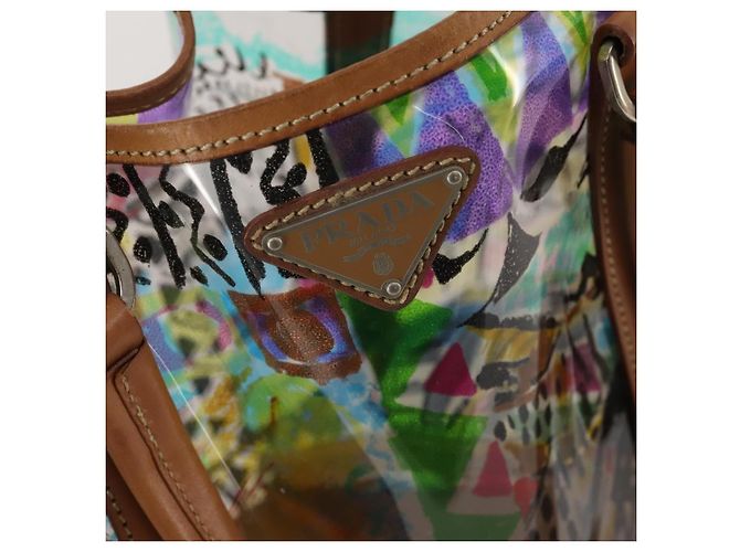 PRADA Handtasche aus Vinyl Multicolour Silber Auth YKZ1299A Mehrfarben - Ansicht 18