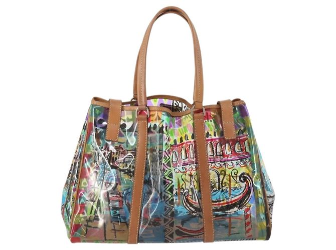 PRADA Handtasche aus Vinyl Multicolour Silber Auth YKZ1299A Mehrfarben - Ansicht 2