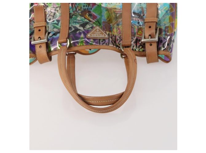 PRADA Handtasche aus Vinyl Multicolour Silber Auth YKZ1299A Mehrfarben - Ansicht 7