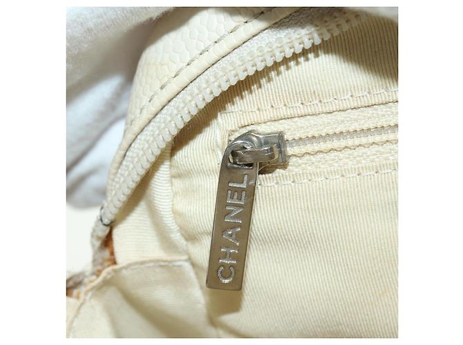 CHANEL Matelasse Shoulder Bag Caviar Skin Ivory Gold CC Auth BA12379V D'oro Crudo - vista 25