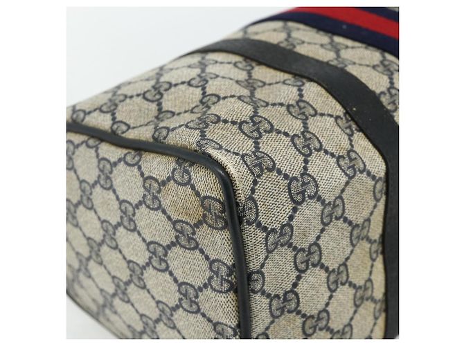 Borsa GUCCI GG Supreme Sherry Line PVC Blu Navy Oro 39 02 007 Auth 177794 D'oro - vista 11