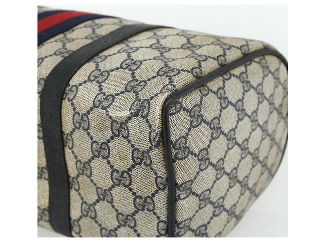 Borsa GUCCI GG Supreme Sherry Line PVC Blu Navy Oro 39 02 007 Auth 177794 D'oro - vista 12