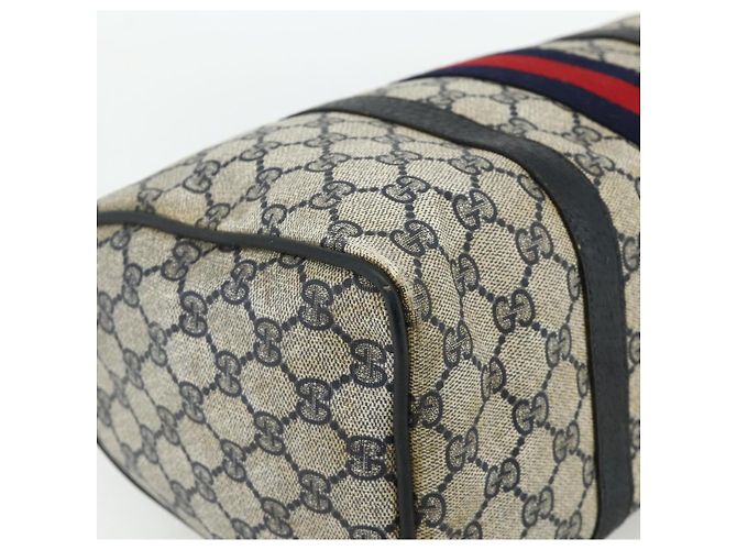 Borsa GUCCI GG Supreme Sherry Line PVC Blu Navy Oro 39 02 007 Auth 177794 D'oro - vista 13