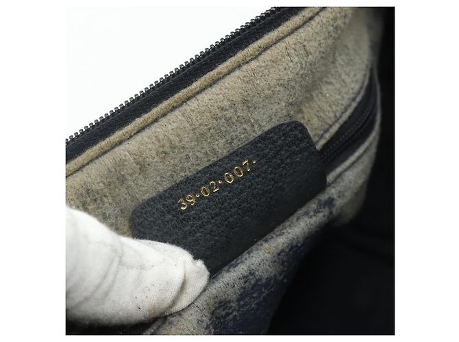 Borsa GUCCI GG Supreme Sherry Line PVC Blu Navy Oro 39 02 007 Auth 177794 D'oro - vista 21