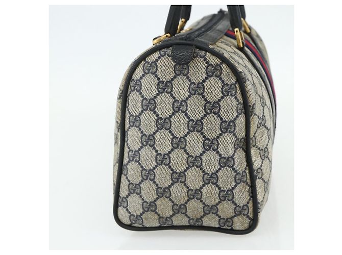 Borsa GUCCI GG Supreme Sherry Line PVC Blu Navy Oro 39 02 007 Auth 177794 D'oro - vista 5