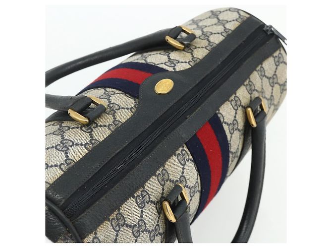 Borsa GUCCI GG Supreme Sherry Line PVC Blu Navy Oro 39 02 007 Auth 177794 D'oro - vista 6