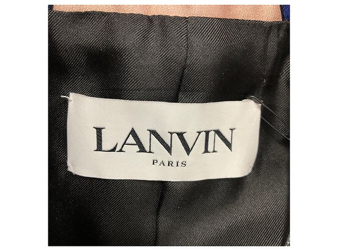 Lanvin Red / Blue Multi Scallop Print Silk Satin Jacket Multiple colors - view 3