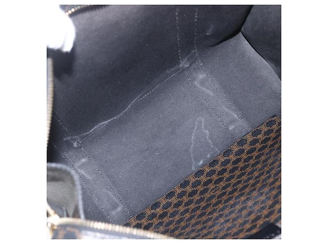 Céline Borsa Tote CELINE Macadam Canvas PVC Pelle Nero Oro Auth ka1178A D'oro - vista 11