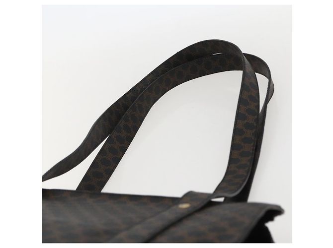 Céline Borsa Tote CELINE Macadam Canvas PVC Pelle Nero Oro Auth ka1178A D'oro - vista 14