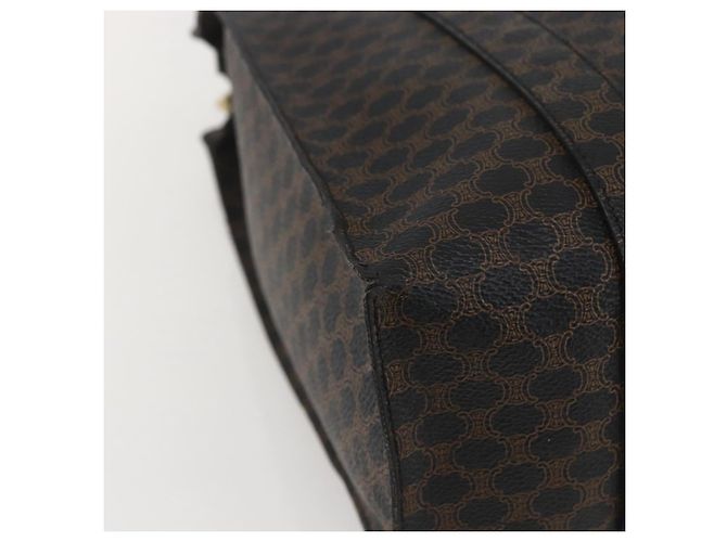 Céline Borsa Tote CELINE Macadam Canvas PVC Pelle Nero Oro Auth ka1178A D'oro - vista 15